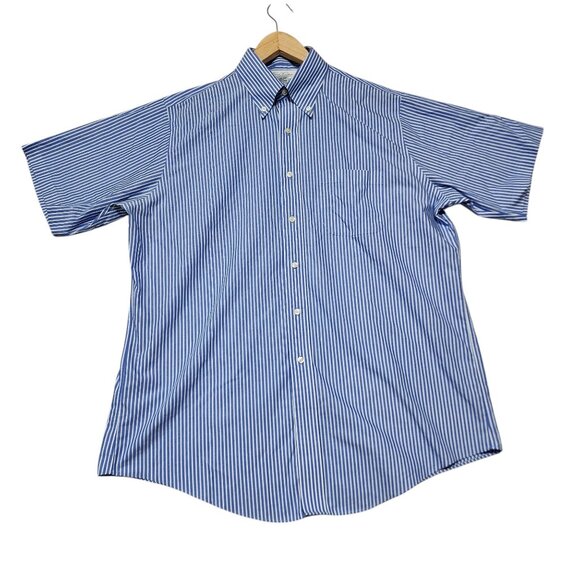 Brooks Brothers Mens Non-Iron Blue & White‎ Striped Original Polo Shirt 16.5" - Picture 7 of 7